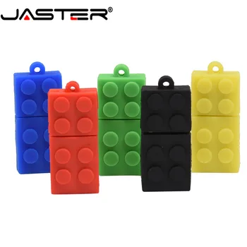 JASTER Reklamos Mini Animacinių filmų Išorės Saugojimo USB 2.0 4GB 8GB 16GB 32GB 64GB žaislas Smulkūs statybiniai blokai, USB 