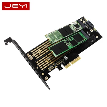 JEYI SK7 Serverio M. 2 NVMe SSD NGFF SATA Į PCIE3.0 X4 4X adapteris M Mygtukas B MYGTUKAS Dual Port card PCI-E3.0 Dviguba įtampa 12 V+3.3 V U. 2