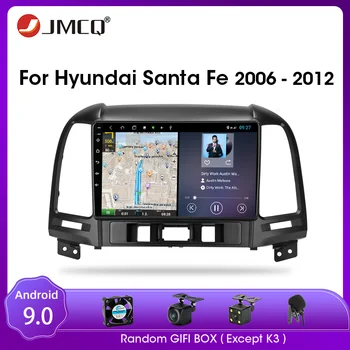 JMCQ Už Hyundai Santa Fe 2006-2012 Android 9.0 Automobilio Radijo Multimedia Vaizdo Grotuvas, Multimedia Garso Grotuvas, 2 Din Padalinti Ekraną RDS