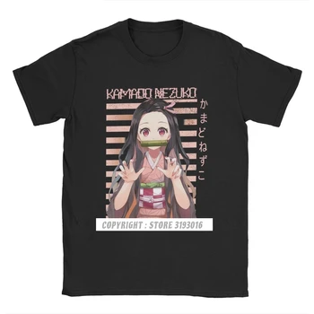 Japonija Kamado Nezuko T Shirts Nauja Vyrai Punk Juokinga T Shirts Demon Slayer Kimetsu Nr. Yaiba Tanjirou Manga T-Shirt