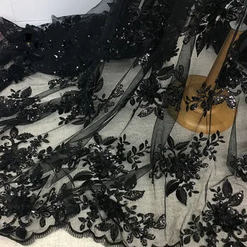 Juoda Raudona 3D China Gėlių Siuvinėjimo Nėrinių Audinio Suknelė Rodyti Drabužius 