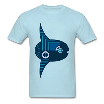Juokingas Baltas Viršūnes & Tees Naujausias Mens T Shirts Mola Mola Sunfish Apvalios Apykaklės Vasaros/Rudens Tees trumpomis Rankovėmis Vyrams Mielas