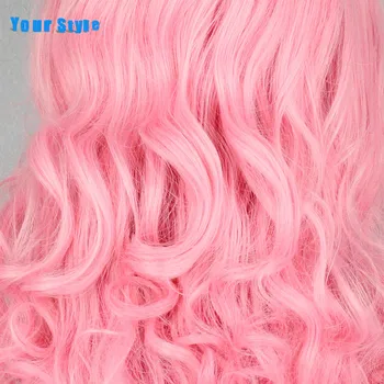 Jūsų Stilius Ilgai Rožinė Banguoti Natūralių Plaukų Perukai Moterims, Cosplay Sintetinių Netikrų Plaukų Aukštos Temperatūros Pluošto