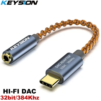 KEYSION HIFI VPK ausinių Stiprintuvas su USB, C Tipo prie 3,5 mm Ausinių Lizdo, garso adapteris 32bit 384kHz Digital Dekoderis AUX Skaičiuoklė