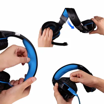 KOTION KIEKVIENOS Žaidimų Ausinės Casque Deep Bass Stereo Žaidimas Ausinių su Mikrofonu LED Šviesos PS4 Nešiojamas PC Gamer