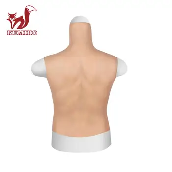 KUMIHO Realus Silikono Vyrų raumenų kostiumas Aukštos Apykaklės Netikrą Krūtinės Vyras Dirbtinis Modeliavimas Raumenis Versija Crossdresser