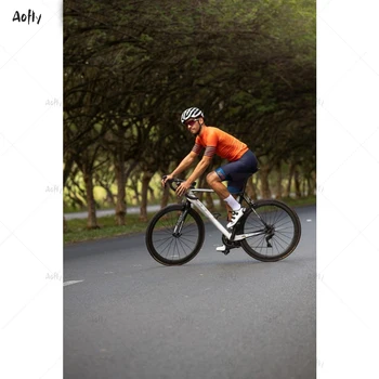 Kafitt Orange blue Trumpas Rankovės Pora dviračių Triatlonas tiktų Dviračių Skinsuit Maillot Ropa Ciclismo MTB moterų Jumpsuit vasaros
