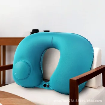 Kaklo pagalvė U-tipo lėktuvas pagalvę paspaudus pripučiamos pagalvės pučia kelionės lėktuvu automobilių miega nešiojamų kelionių kaklo oro pagalvė