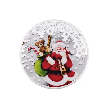 Kalėdinių Suvenyrų Monetos 999.9 Sidabro Santa Claus Atminimo Metalo Amatų Namų Dekoro Priedai Iššūkis Monetos