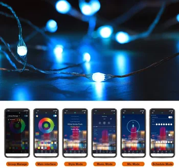 Kalėdų Eglutė Muzikos LED String Žibintai Smart 