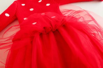 Kalėdų Rudenį Megztiniai Megztinis Mergaitėms Suknelės Atsitiktinis ilgomis rankovėmis Vestuvių Šifono Tutu Suknelė Mergaitėms Mielas Princesė Šalies Tiulio Suknelė