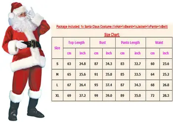Kalėdų Santa Claus Cosplay Kostiumų Santa Claus Drabužius Išgalvotas Suknelė Kalėdų Vyrams, 5vnt/daug Kostiumas Kostiumas Suaugusiems karšto