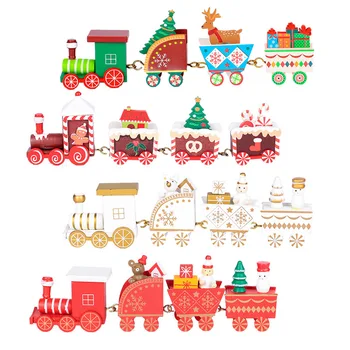 Kalėdų papuošalų, medinių mažų traukinį Kalėdų Cartoon Vaikų Dovanos Medinių Langų Dekoracijos namų kerst raamsticker