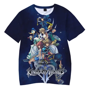 Karšto Pardavimo Žaidimas Kingdom Hearts Marškinėliai 3D Spausdinimo Vyrų, Moterų Atsitiktinis Streetwear Mados Tees Topai Marškinėliai Hip-Hop Marškinėlius Streetwear