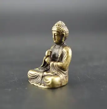 Kinijos gryno žalvario sakyamuni Budos mažas statula