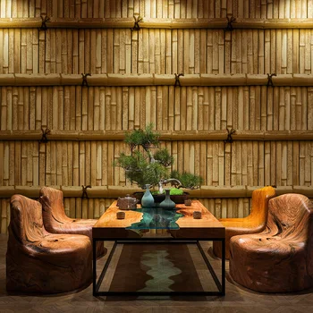 Kinų Stiliaus Žalia Bambuko Tapetai, 3D Stereo Kambarį Studijų Fone, Sienos Popieriaus Namų Dekoro PVC, atsparus Vandeniui Papel De Parede