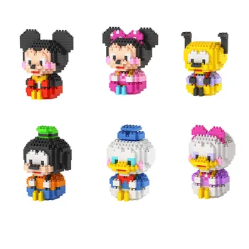 Klasikinių Animacinių Filmų Daisy Diamond Blokai Mickey Modelis Goofyed Donaldas Minnie Mini Micro Plytos, Žaislų, Dovanų