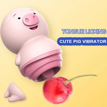 Klitorio Lyžis Vibratorius Mielas Kiaulių Vibruojantis Liežuvio Lyžis Sekso Žaislai Moterims, Speneliai Makšties Skatinti Erotika Suaugusiųjų Sekso Produktas