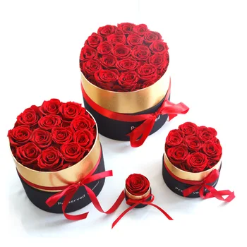 Konservuoti Nekilnojamojo Rožių Žiedų Su Kaušu Enternal Raudona Rožė Su Dėžutės Valentino Dienos, Motinos Dienos, Vestuvių Moterų, Mergaičių, Dovanos