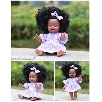 Kūdikių Afrikos Juodieji Mergina Tikroviška 25cm Lėlės, Žaislai Vaikams, Vaikai-Mergaitės, Berniukai Kūdikių Kūno Žaisti Vinilo Lėlės