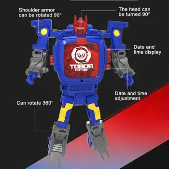 Kūrybinės Vaikų Žiūrėti Cartoon Lėlės Deformacijos Žaislas Elektroninių Robotas Žiūrėti Cartoon Transformacijos Laikrodis Žaislas Berniukui Dovana