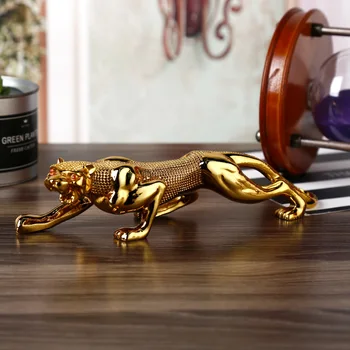 Kūrybos Aukso Leopard Statula Dekoratyvinis Dervos Namų Puošybai Automobilio Interjero Kūrybos Dovana Biurą Feng Shui Pasisekė Amatai