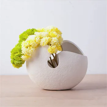 Kūrybos Plyšių Kiaušinių Dizainas Gėlių Vaza Keramikos Vazonas Stalo Decorataive Ornamentu