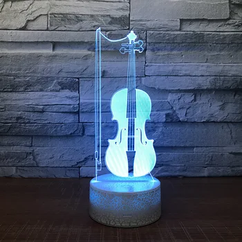 LED Smuikas 3D Lentelės, Stalo Lempos USB 7 Spalvų Keitimas Muzikos Instrumentai Naktį Šviesos Vaikai Miego Apšvietimas, Dovanų Puošimas Lašas Laivas