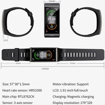 LEMFO DM12 Smart Watch Vyrų, Moterų 2020 m. IP68 Vandeniui 1.91 colio Didelis Ekranas, Širdies ritmą, Kraujo Spaudimą, Stebėti BT 5.0 Smartwatch