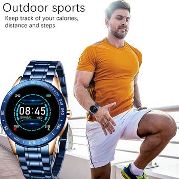 LIGE 2020 Naujas Vyrų Smart Apyrankę LED Spalvotas ekranas Širdies ritmo Monitorius Kraujo Spaudimas Fitneso Juosta Sport Tracker Smart Watch+Box