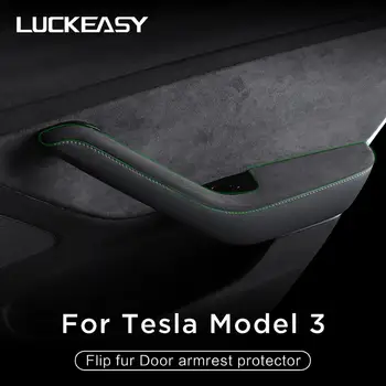 LUCKEASY Automobilio Salono pleistras Tesla model 3 ir Tesla Model Y 2017-2020 Durų Krašto, savo ruožtu, kailio Plėvelę, Anti-purvo Apsauginiai Lipdukai