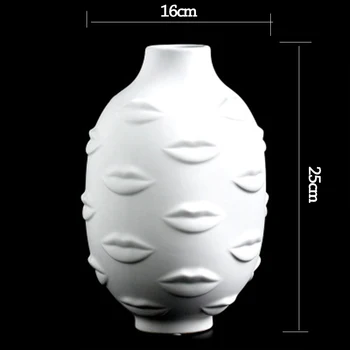 Lady Veido, Galvos Sodinamoji Vaza Gėlių kompozicijų Vaza su Gėlėmis Sultingi Puodą Sodas Ornamentu Baltas Matinis Keramikos Amato