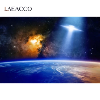 Laeacco Foto Fonas Tamsiai Mėlyna Dangaus Blizgučiai Star Žvaigždėtą Planet Earth Science Fiction Fotografijos Backdrops Photocall Studija