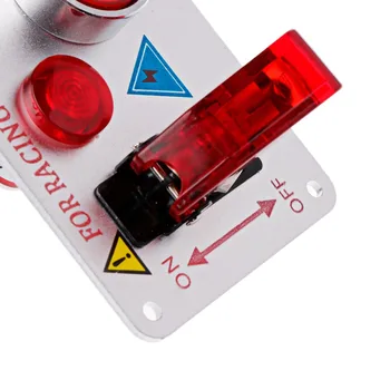 Lenktynių Automobilių 12V spynelės Skydelyje Variklio Užvedimo Mygtukas Raudonas LED Perjungti