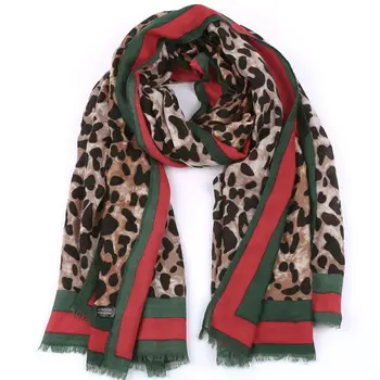 Leopard Šalikas Moterų Žiemos Skara Raudona Šiurkšti Pabaigos Medvilnės Ruoželinio Aukštos Kokybės Spausdinimo Pashmina Pavogė Musulmonišką Hidžabą Sjaal Šalikas Panele