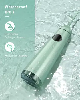 Liberex Nešiojamų Vandens Flosser USB Įkrovimo Žodžiu Irrigators 4 Režimai 5 Jet Patarimai OLED IPX7 atsparus vandeniui Dantų Irrigator 300ml