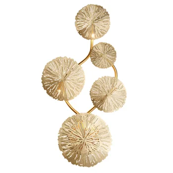 Lotus Lapų Meno Nerūdijančio Patalpų Sieniniai Šviestuvai Aukso Įrenginiai Elegantiškas Lempa Metalo Kūrybos Žibintai Led Siena Šviesos Kambarį