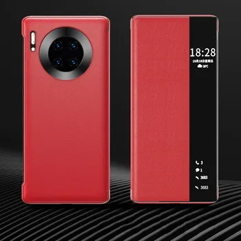 Luxury Smart View Odos Flip Case For Huawei Mate 40 Pro Plus Mate40 40pro Mate40pro 5G Pasaulio Versija Magnetinio Telefono Dangtelį