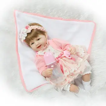 Lėlė Baby 45CM 17inch NPK Lėlės Bebe Reborn Lėles Mergina Tikroviška Silikono Lėlės Reborn Mados Naujai Atgimsta Kūdikiams mergina dovana