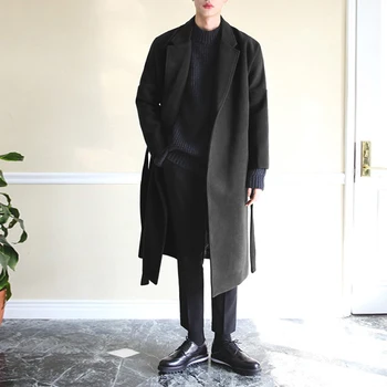 M-4XL Žiemos Vyrų Paltai Šiltas Netikrą Striukės Paprasto ilgomis Rankovėmis Tranšėjos Paltai Streetwear Mados Vyrai Ilgos Tranšėjos Paltai 2020 m.