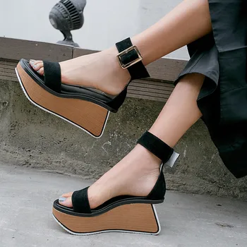 MORAZORA 2020 naujas mados moterų gladiatorių sandalai verstos odos batų sagtis punk laisvalaikio bateliai moteris platformos pleištai batai