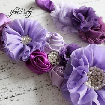 Mados Levandų violetinė gėlė Diržas,Mergina, Moteris Varčios Diržo Vestuvių Varčias diržas su gėlių ekrano užsklandą 1 SET