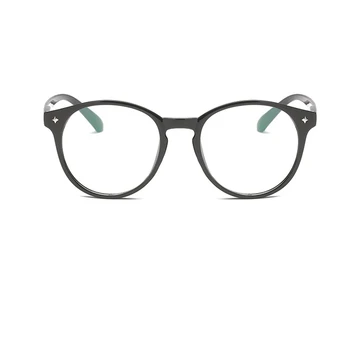 Mados moterų Apvalūs mėlynos šviesos filtras akinius Retro vintage Aišku, moteriški akiniai dizaineris prekės juoda optinio kadro oculos
