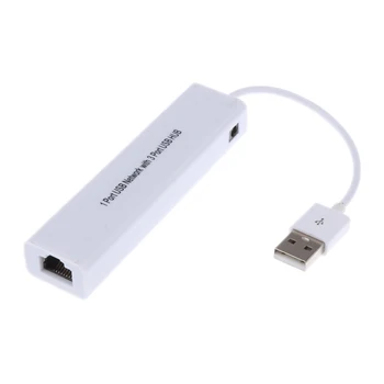 MagiDeal USB2.0 RJ45 Tinklo Ethernet 100Mbps LAN Adapteris su 3Port USB Hub