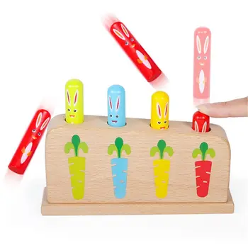 Medienos Triušis Pop_up Žaislas Bakstelėkite Bounce Stick Baby Vaikų Švietimo Žaislas