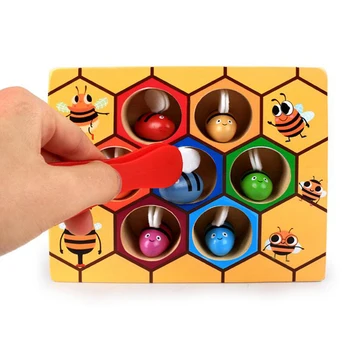 Mediniai Simpatijų Educatinal Žaislai Montessori Darbščių Bičių Avilį Žaidimai Vaikams Įrašą Žaislai