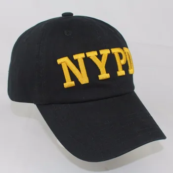 Medvilnės 3D Siuvinėjimo NYPD Hip-Hop Street Snapback Skrybėlę Moterų Unisex Aukščio Metalinė Sagtis Juoda Kieta medžiaga, Beisbolo kepuraitę Vyrai