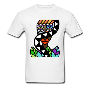 Meno Dizaino Vyrų T-shirt Afrikos Grožio Abstrakti Tapyba trumpomis Rankovėmis Balti Marškinėliai Vyrų Unikalus Street Wear Egzotinių Marškinėlius