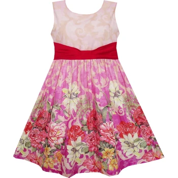 Mergaičių Suknelė Bakas Rose Garden Gėlių Medvilnės Violetinė 2020 Metų Vasaros Princesė Vestuvių Suknelės, Šaliai, Vaikų Drabužiai Inscenizacija Sundress