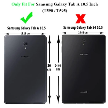 Mergina Katė Reljefinis Spausdinimas Case For Samsung Galaxy Tab 10,5 2018 SM-T590 T595 stovi dangtelis, skirtas 
